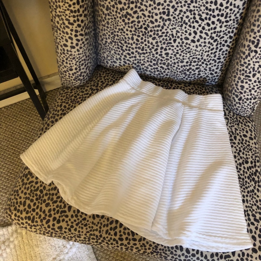 Short white A-line skirt